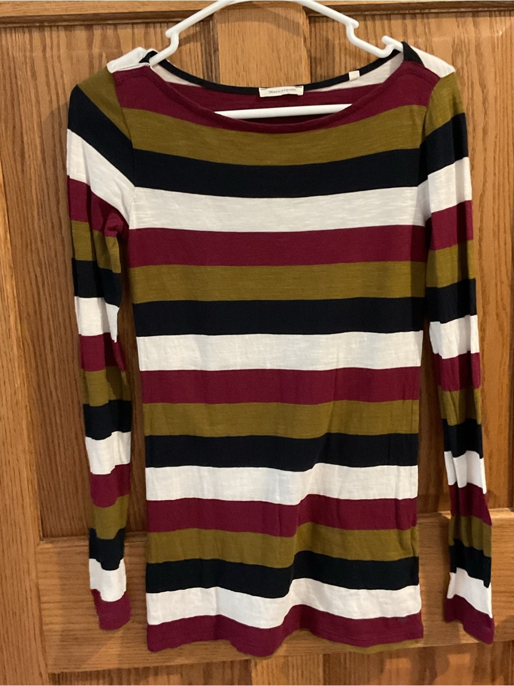 Marc O’Polo Striped Long Sleeve Boat Neck Top – Women’s XS – 100% Cotton